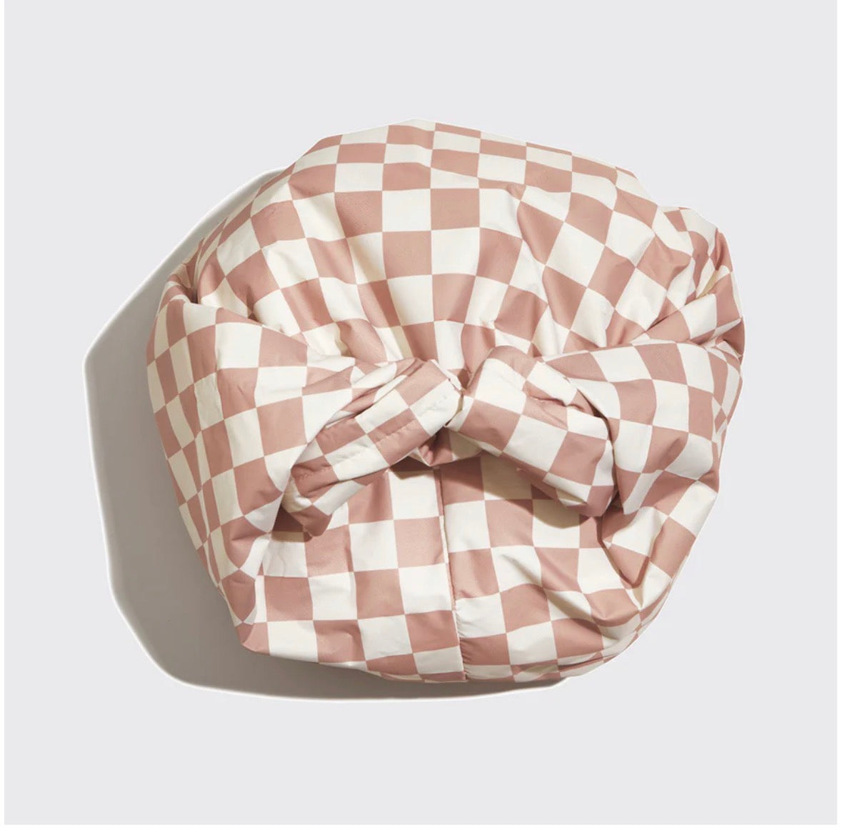 Kitsch Terracotta Checker Shower Cap