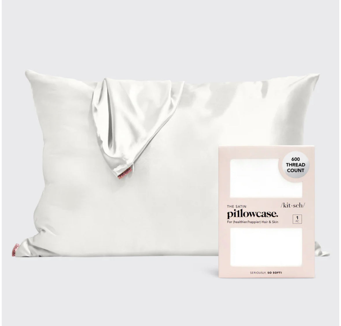 Kitsch Satin Pillow Case (white)